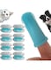 Aputue Dog Finger Toothbrush, Silicone Pet Toothbrushes, 360&ordm; Dog Toothbrush Kit, Dog Cat Toothbrush with Storage Case, Full Surround Bristles, Non-toxic Silicone, Easy to Clean (8 PCS Blue)
