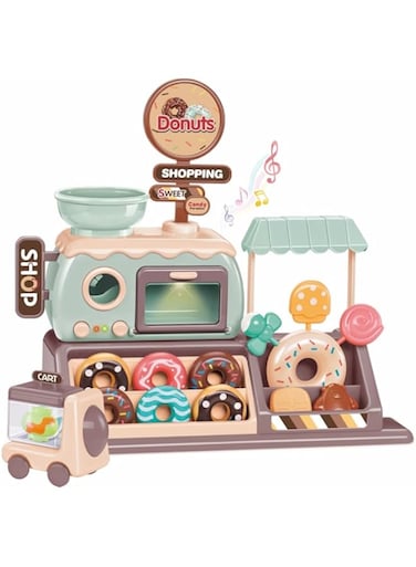 New Boy Donut Shop Playset &ndash; 34-Piece Set with Realistic Donut Shop Accessories, Interactive Light &amp; Sound Features, Battery-Operated, Promotes Imaginative Play &amp; Creativity, Ideal for Kids Ages 3+
