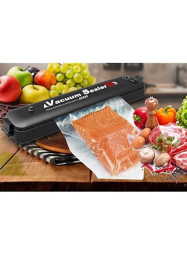 AWH Vacuum Sealer - One-touch Portable Food Saver Sealer Machine with Two Functions of Vacuuming and Sealing Process, for Fruits, Nuts, Meat, Sweets, Vegetables - Black