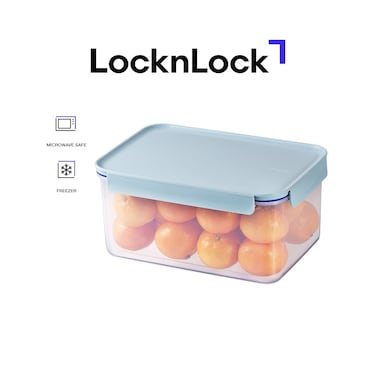 LocknLock Classic Plus Rectangle Food Container 4.4L &ndash; Mint, 4-Side Locking, Stackable &amp; Leakproof
