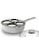 Angju 4 Cups Egg Poacher Pan - Stainless Steel Poached Egg Cooker &acirc;&euro;&ldquo; Induction Cooktop Egg Poachers Cookware Set with 4 Nonstick Large Silicone Egg Poacher Cups+free Silicone Spatula