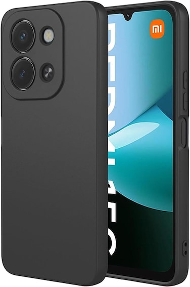 Case Compatible with Xiaomi Redmi 15C / POCO C85, Liquid Gel Rubber Bumper Case with Soft Microfiber Lining Cushion Slim Hard Shell Shockproof Protective Cover for Redmi 15C / POCO C85 (Black)