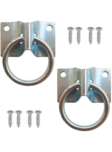 SUKEYME Cross Tie Ring for Horses, Block Tie Ring for Horse Stall/Stable, Tie Down Horse Barn Supplies (2 PACK)