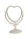 ELECDON Love Double Sided Makeup Mirror, Simple and Lovely Desktop Desktop Cosmetic Mirror Plastic Double Sided Rotatable Dresser Mirror Lightweight Mirror Bathroom Bedroom Mirror (1 Pack, Beige)