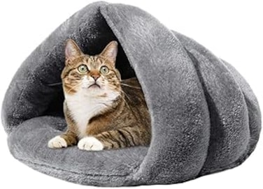 Mumoo Bear Pet Bed Soft Warm Cat Bed for Winter Cat Tent, Grey