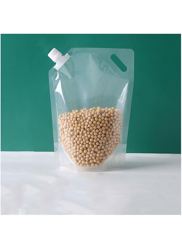 AJIODA Cereal Rice Storage Bag, 5PCS Airtight Food Storage Containers with Lids Moisture Transparent Pouches Portable Bag Cereal Flour Bean Nut Rice Tea Powder Water Reusable Organizer Bag