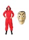 Adults Unisex Bank Robber Fancy Dress Costume - Red Jump Suit With Hood Costume - T.V. Show Fancy Dress