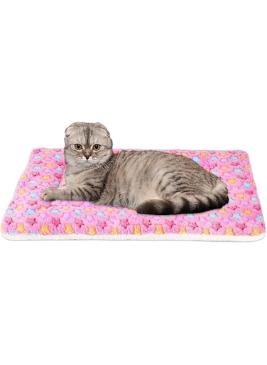Tazweeq Ultra Soft Pet Bed, Cat Bed Dog Crate Pad with Cute Star Print, Washable Crate Mat for Small Dogs and Indoor Cats, 47 x 33 cm