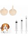 KUTONTECH Pet Feeder Set for Kitten and Puppy - Silicone Feeding Nipple and Syringes Included - Newborn Small Animals Milk Bottles - 2 Silicone Nipples and 3 Syringes for Easy Feeding.