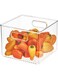 Fridge &amp; Pantry Binz Clear Organizer 8x8x6 Inch, Plastic Storage Bin with Handles, Food Storage Container for Refrigerator, Kitchen, Cabinet &amp; Pantry Organization