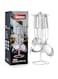 Berger Stainless Steel Kitchen Tools 7-Piece Set, Silver, Multifunctional Stainless Steel Kitchenware with Holder Stand