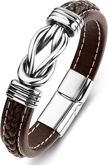 Leather Bracelet: with 1 Stunning Infinity Knot