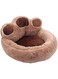 SKEIDO Bear Paw Shape Pet Dog Cat Puppy Bedding Bed Sofa Short Plush Warm Soft Breathable Durable Kennel Brown (40-45CM)