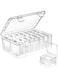 Tazweeq 15 Pcs Small Bead Organizer, Bead Organizer, Plastic Organizer, Mini Clear Bead Organizer, Clear Box with Hinged Lid, Transparent