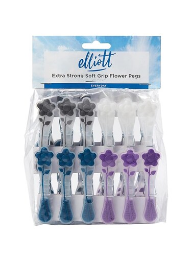 Elliotts Extra Strong Soft Grip Flower Pegs 24 Pack
