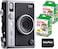 Fujifilm Instax Mini EVO Hybrid Black Instant Camera Bundle with 2X Mini Twin Pack Instant Film