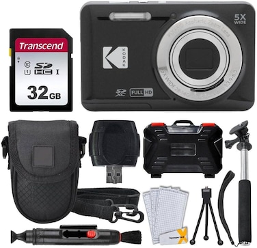 Photo4Less Kodak PIXPRO FZ55 Digital Camera (Black) + 32GB Memory Card + Point And Shoot Camera Case + Extendable Monopod + Lens Cleaning Pen + LCD Screen Protectors + Table Top Tripod Ultimate Bundle