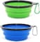 Anbane Collapsible Dog Bowl, for Pet Indoor and Outdoor Activity, Camping Traveling Folding Pet Feeding Watering Dish, Cat Water Bowls for Cats Dogs, Lightweight, Leak Proof (Blue, Green, 2 Pack )