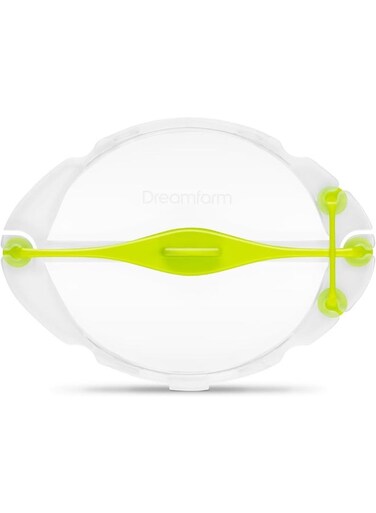 Savel, Flexible Plastic Fruit &amp; Vegetable Storage Cover, Food Safe, Reusable Plastic Saver for Cut Produce, Clear &amp; Green - SA6711