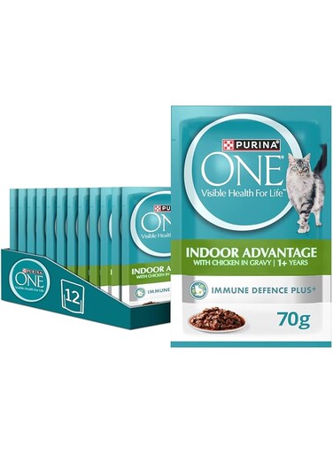 PURINA ONE Wet Cat Indoor Advantage with Chicken 70g Pack of 12