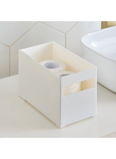 Box White Toilet Paper Organizer for Bathroom
