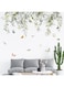 Foissy DIY Green Plants Wall Sticker,Watercolor Green Plants and Butterfly Wall Decals Peel and Stick Removable for Kids Baby Girls Nursery Bedroom Living Room Offices Classroom