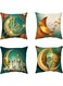 4Pcs Throw Pillow Covers Ramadan Pillow Cover Golden Moon Pillow Case Fashion Printing Pillowcase Soft Comfortable Eid Throw Pillow Covers Square Couch Decoration Cushion Covers Set(18" x 18")