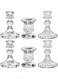 Glass Taper Candle Holder, Candlestick Stand, Crystal Clear Candlestick, Birthday Candle Holder, Glass Candle Centerpiece Set, for 2.2-2.4Cm Diameter Pole Candle, Wedding Festival Party Decor 6Pcs