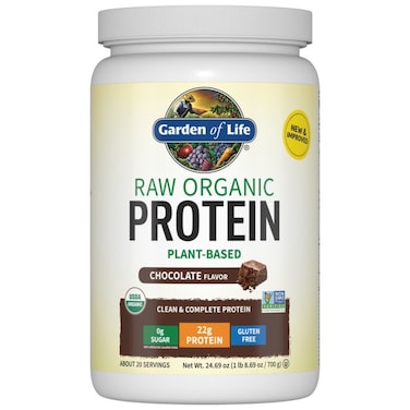 Garden Of Life Raw Organic Plant Based Protein Powder, Chocolate, 1LB