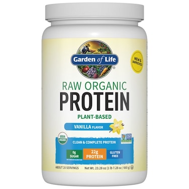 Garden Of Life Raw Organic Plant Based Protein Powder, Vanilla, 1LB