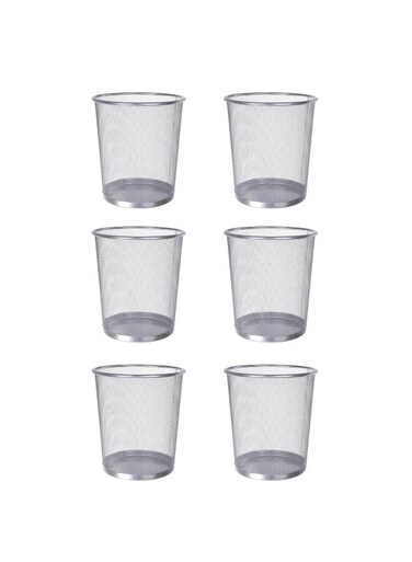 Mesh Wastebasket Trash Can &acirc;&euro;&ldquo; Silver &amp; Black Steel Round Bin for Office, Home, Bathroom, Bedroom &acirc;&euro;&ldquo; Lightweight, Durable, Open Top Garbage Can &acirc;&euro;&ldquo; Small/Medium/Large Sizes (6, Silver - S)