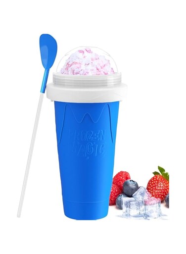 MAGA ZONE Frozen Magic Slushy Maker Squeeze Cup, Portable Silica Freeze Mug for Milkshake, Slush, Ice Cream, Smoothie, Quick Frozen Smoothies Maker with Dome Lids