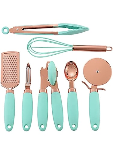 Golden Home 7Pcs Kitchen Gadget Set With Copper Plated -Mint
