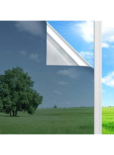 Homein One Way Mirror Window Film Heat Control Solar Reflective Windows Tint Anti-Uv Films Daytime Privacy Glass Sticker for Office and Home (17.5 X 78.7 inches)