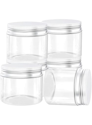 FUFU 16 Ounce Plastic Jars Clear Plastic Mason Jars Storage Containers Wide Mouth With Lids For Kitchen &amp; Household Storage Airtight Container 6 PCS