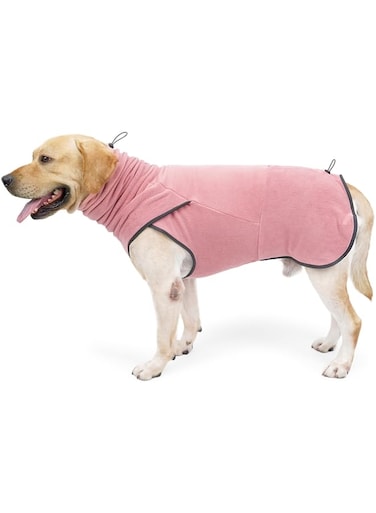 Excefore Dog Sweaters Shirt, Dog Outfit Clothes, Warm Fleece Dog Winter Coat Sweaters Shirt,High Collar Windproof Dog Snowsuit Jacket, Cute Warm Dog Pullover for Small Medium Large Dogs, Pink