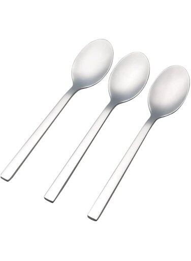 Rapex Pack Of 3 Stainless Steel Teaspoons, Silver Use for Home, Kitchen or Restaurant
