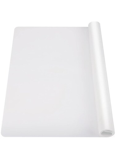 Ewen 35.6x23.5in 2mm Silicone Mats for Kitchen Counter, Thick Heat Resistant Silicone Mat, Extra Large Non-Stick Pastry Mat Glass Top Stove Cover Countertop Protector for Baking Coffee Bar Translucent