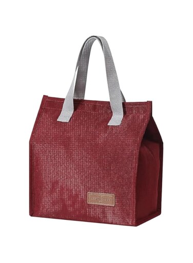 ALMEKAQUZ Red Insulated Lunch Bag, Reusable Lunch Bag, Handheld Insulation Bag, Portable and Durable, Suitable for Work, Travel, Picnics, Hiking, Mountain Climbing, Outings.