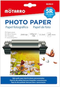 Motarro 240 Sheets Inkjet Photo Paper, Glossy Dye Ink Instant Dry Photographic Paper Suitable for Dye Ink Printers, 5&quot;x 7&quot; 2880dpi 11.5mil 200Gsm 76lb Pack 2