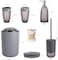 Bathroom Accessories Set of 8 Pieces Bathroom Accessory Set Soap Dispenser Toothbrush Holder Tooth Mug Soap Dish Toilet Brush Rubbish for Bathroom Home Decor (Grey