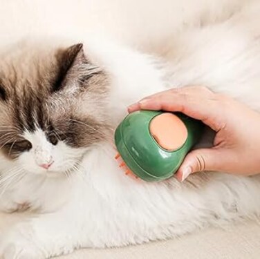 Avocado Steamy Cat Brush With Steam 3 in1 Cat Steam Brush For Pet Massage,Bath and Fur Hair Remover