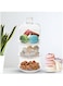 ums 3-Tier Glass Stackable Jar - Clear Apothecary Jars with Lid - Storage Container and Organizer for Food, Candy, Biscuit, Cookie, Kitchen and Bathroom Organizer, Glass Pantry Jars