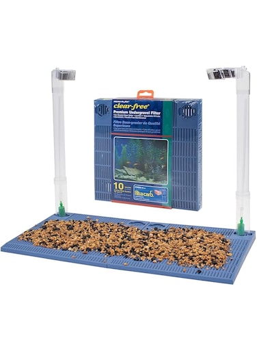Penn-Plax Undergravel Aquarium Filter for 10 Gallon Tanks &ndash; Two 9.5&rdquo; x Plates Under Gravel System Clear, Clean Water Safe Freshwater and Saltwater