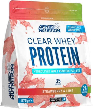 Applied Nutrition Clear Whey Protein Isolate   21g Protein, 5g BCAAs   Low Carb &amp; Low Sugar, Vegan Friendly Whey Protein - Strawberry and Lime - 875g