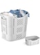 Laundry Basket, 3 Layer Kids Laundry Baskets Plastic with Underwear Basket, Foldable Laundry Basket Organizer Dirty Hampers for Bedroom, Bathroom, Dorm