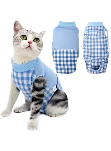LIENJAER Cat&rsquo;s Recovery Suit for After Surgery Protecting Anti-Licking Wound Clothes for Kitten Professional Surgical Shirt for After Spay Wear Pet E-Collar Substitute-M