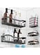 ANTOLE Shower Caddy, Bathroom Shower Organizer 5 Pack, Self Adhesive Shower Shelves, No Drilling, Large Capacity, Rustproof Stainless Steel, Black