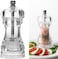 Premium Clear Acrylic Pepper Grinder &ndash; Adjustable Coarseness Manual Salt &amp; Pepper Mill with Stainless Steel Mechanism &ndash; Refillable Kitchen Spice Grinder