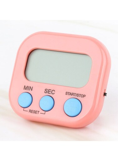 Pink Magnetic Timer for Baking - Dorm Room &amp; Kids Study Countdown Clock, Non-Ticking Sound &amp; Splash-Proof Surface (Perfect Girls Gift)